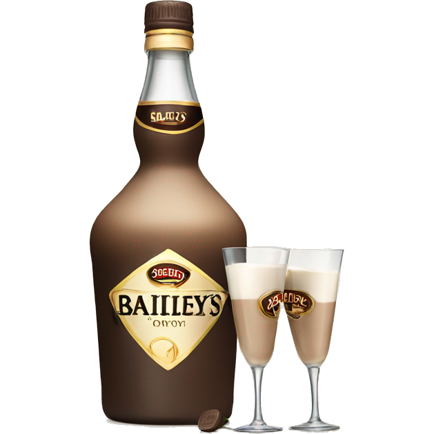 emojis.com baileys-bottle-with-2-glasses