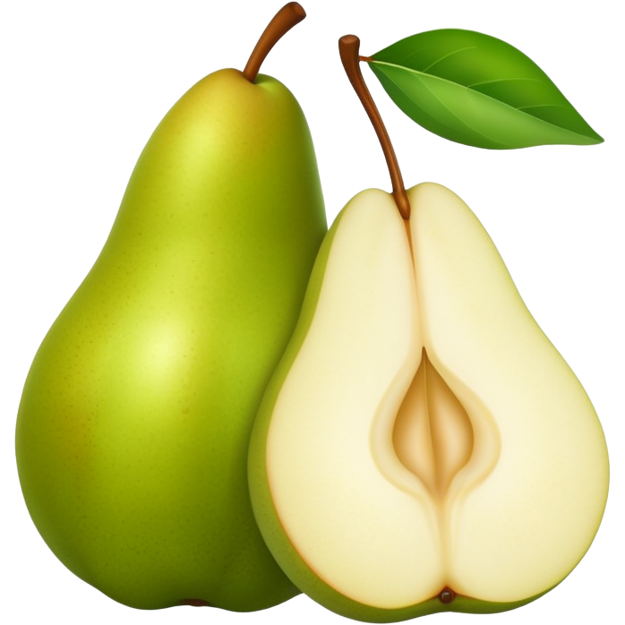 emojis.com pear-with-piece